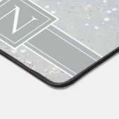 Monogram, glatter Marmor, neutraler Grau, ID672 Schreibtischunterlage (Ecke)