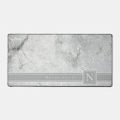 Monogram, glatter Marmor, neutraler Grau, ID672 Schreibtischunterlage (Vorderseite)