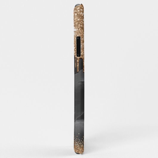 Monogram Glitzer für Gold Dripping Case-Mate iPhone Hülle (Hinten/Rechts)