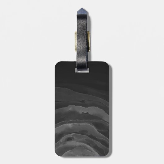 Monogram Glitzer für Gold Dripping Gepäckanhänger (Rückseite vertikal)