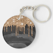 Monogram Glitzer für Gold Dripping Schlüsselanhänger (Rückseite)