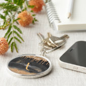 Monogram Glitzer für Gold Dripping Schlüsselanhänger (Seite)