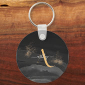 Monogram Glitzer für Gold Dripping Schlüsselanhänger (Vorderseite)