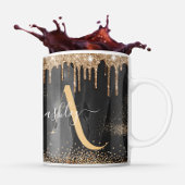 Monogram Glitzer für Gold Dripping Tasse