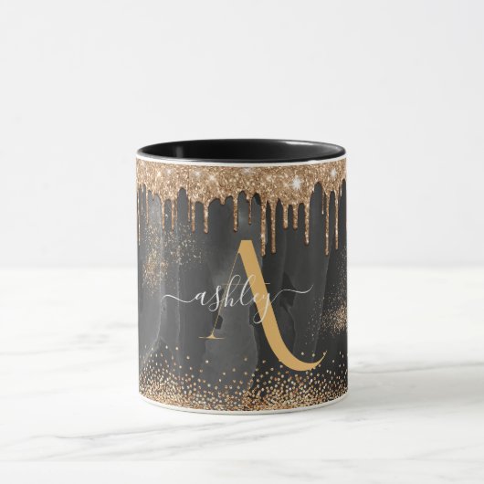 Monogram Glitzer für Gold Dripping Tasse (Zentrum)