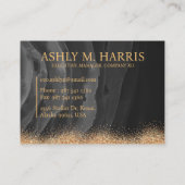 Monogram Glitzer für Gold Dripping Visitenkarte (Rückseite)