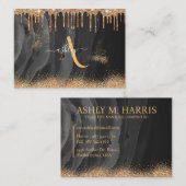Monogram Glitzer für Gold Dripping Visitenkarte (Vorne/Hinten)
