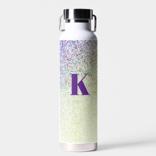 Monogram Glitzer Lila Ombre Glitzer Trinkflasche