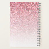 Monogram Glitzer Pink Sparkle Feminine Notizblock (Rückseite)