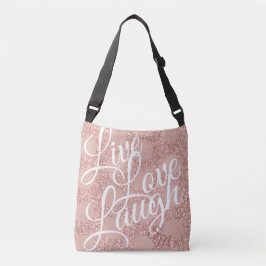 Monogram Glitzer Rose Blush Live Liebe Laugh Tasch Tragetaschen Mit Langen Trägern