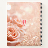 Monogram Glitzer Rose Gold Hintergrund und Rose Notizblock (Rückseite)