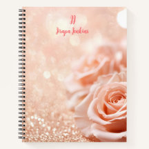Monogram Glitzer Rose Gold Hintergrund und Rose