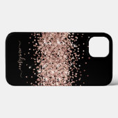 Monogram Glitzer Rose Gold Moderne Sparkasse Chich Case-Mate iPhone Hülle (Rückseite (Horizontal))