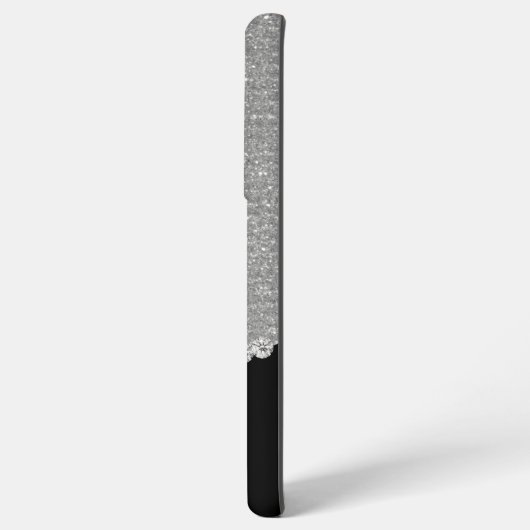 Monogram Glitzer Silver Glam Samsung Galaxy Case Hülle (Rückseite (Horizontal))