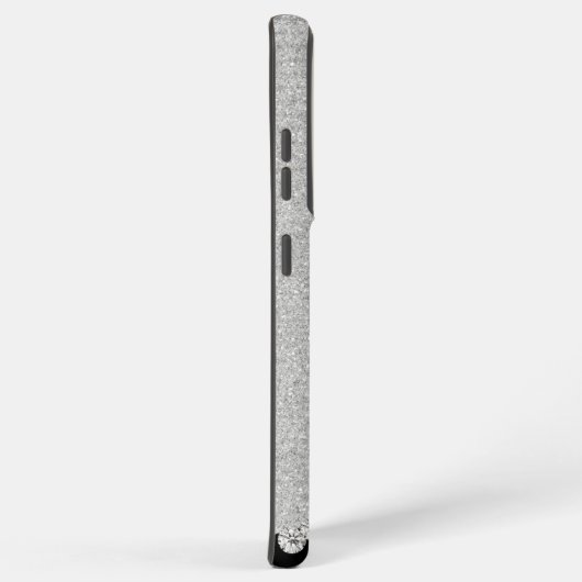 Monogram Glitzer Silver Glam Samsung Galaxy Case Samsung Galaxy Hülle (Rechte Seite)