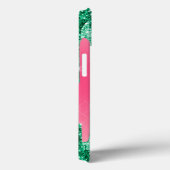Monogram Glitzer Tropfen Pink Green Trendy Case-Mate iPhone Hülle (Rückseite / Rechts)