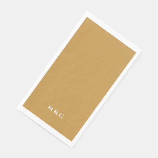 Monogram Gold 50th Wedding Anniversary Party Serviette (Ecke)