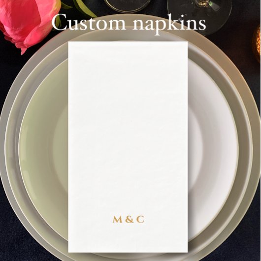 Monogram Gold 50th Wedding Anniversary Party Serviette