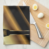 Monogram Gold Abstract Diagonal Stripes Geschirrtuch (Viertel Falte)