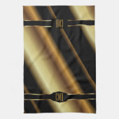 Monogram Gold Abstract Diagonal Stripes Geschirrtuch (Vertikal)