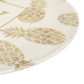 Monogram Gold Ananas auf Elfenbein Schneidebrett (Ecke)