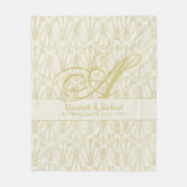 Monogram Gold ArtDeco Newlyweds Wedding Elegant Fleecedecke (Vorderseite)