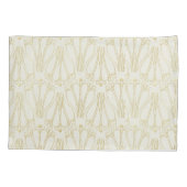 Monogram Gold ArtDeco Newlyweds Wedding Elegant Kissenbezug (Rückseite)