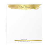 Monogram Gold Black Chic Modernes Script Minimalis Notizblock (Vorderseite)