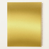 Monogram Gold Black Chic Modernes Script Minimalis Planer (Rückseite)