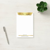 Monogram Gold Black Chic Modernes Script Minimalis Post-it Klebezettel (Büro)