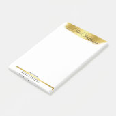 Monogram Gold Black Chic Modernes Script Minimalis Post-it Klebezettel (angewinkelt)
