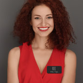 Monogram Gold Black Elegant Klassischer Minimal Namensschild