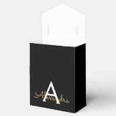 Monogram Gold Black Luxe Glitzer Geschenkschachtel (Geöffnet)