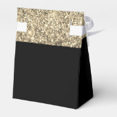 Monogram Gold Black Luxe Glitzer Geschenkschachtel (Rückseite)