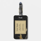 Monogram Gold Black Marble Gepäckanhänger (Rückseite vertikal)