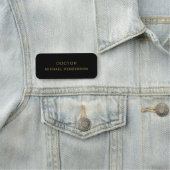 Monogram Gold Black Minimalistisch Elegante Modern Namensschild (Beispiel)