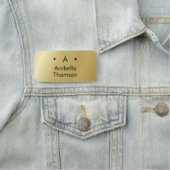 Monogram Gold Black Minimalistisch Elegante Modern Namensschild (Beispiel)