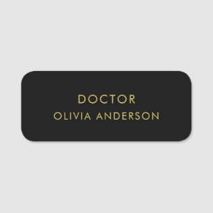 Monogram Gold Black Minimalistisch Modern Namensschild