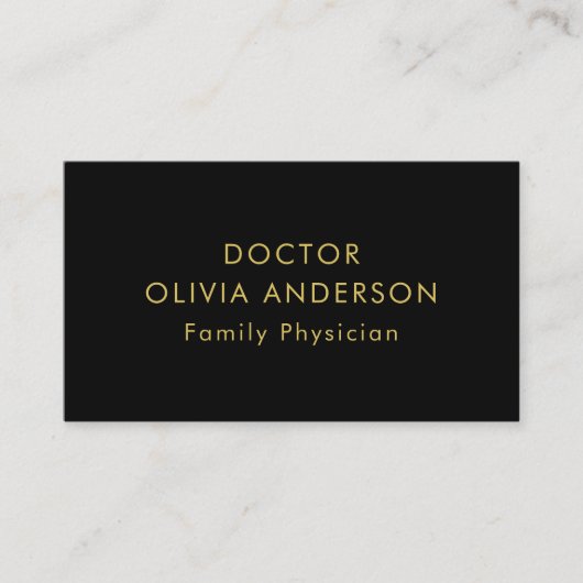 Monogram Gold Black Minimalistisch Modern Visitenkarte (Vorderseite)