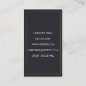 Monogram Gold Border Imitate Leather Visitenkarte (Rückseite)