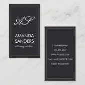 Monogram Gold Border Imitate Leather Visitenkarte (Vorne/Hinten)