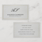 Monogram Gold Border Imitate Leather Visitenkarte (Vorne/Hinten)