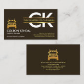 Monogram Gold Border Placard Logistics Trucker Visitenkarte (Vorne/Hinten)
