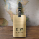 Monogram Gold Brushed Metallic Elegant<br><div class="desc">Mit diesem ausgeklügelten Accessoire präsentieren wir Ihnen unsere Monogram Brushed Metallic Elegant Luggage Tag: Erhöhen Sie Ihr Reiseerlebnis. Dieses Gepäckanhänger aus gebürstetem Metall strahlt Eleganz und Stil aus. Das Monogramm-Design verleiht Ihrem Gepäck eine personalisierte Touch, die es Ihnen erleichtert, Ihr Gepäck zu identifizieren und gleichzeitig eine Touch an Eleganz zu...</div>