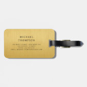 Monogram Gold Brushed Metallic Elegant Gepäckanhänger (Rückseite horizontal)