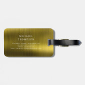 Monogram Gold Brushed Metallic Elegant Gepäckanhänger (Rückseite horizontal)