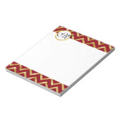 Monogram gold burgundwhite beruflich notizblock (Rotiert)