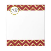 Monogram gold burgundwhite beruflich notizblock (Vorderseite)
