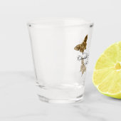 Monogram Gold Butterfly-Gastgeschenke Hochzeiten Schnapsglas (Links)