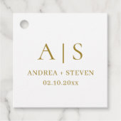 Monogram Gold Classy Wedding Geschenkanhänger (Vorderseite)